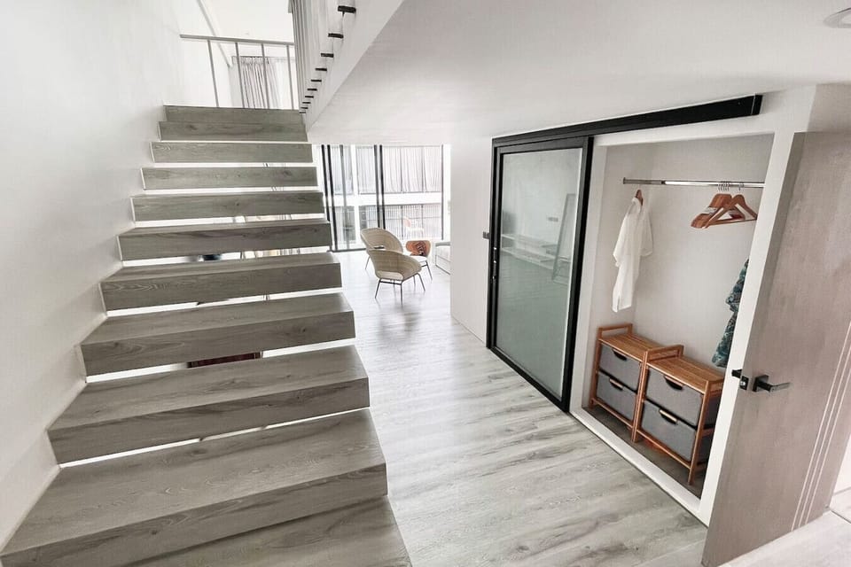 Modern staircase and architectural design at Villa Q1, Bangrak Koh Samui