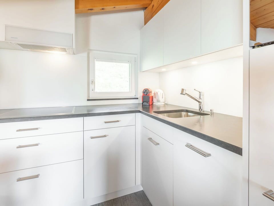 Kitchen, Countertop, Interior Design, Flooring, Wood, Cabinetry, Ceiling, Floor, Home, Kitchen Sink
