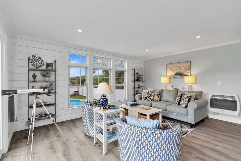 Enjoy great views of the backyard and the ocean.