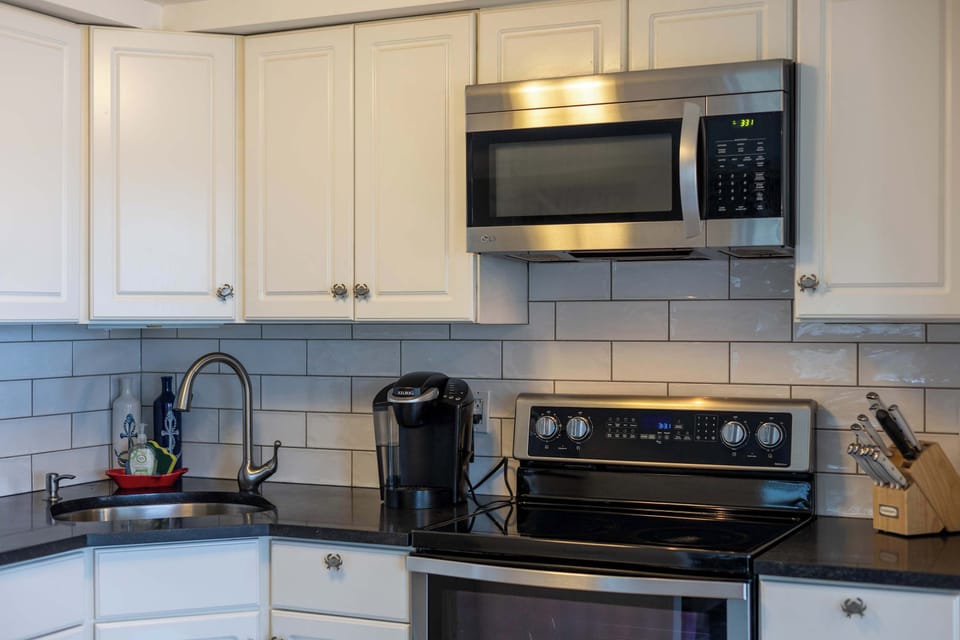 New stainless steel appliances.
