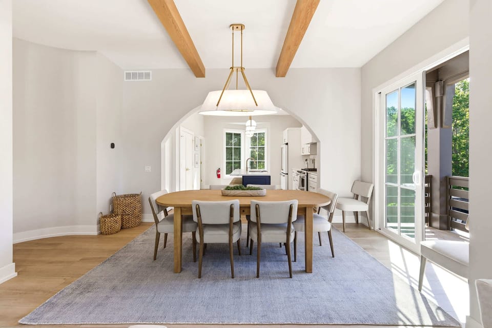 Indoor and outdoor living flow seamlessly from the dining area.
