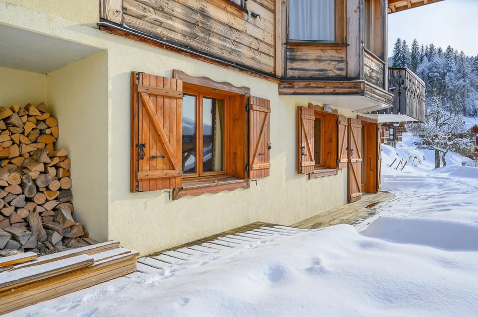 Exterior of Apartment - snow covered decking area