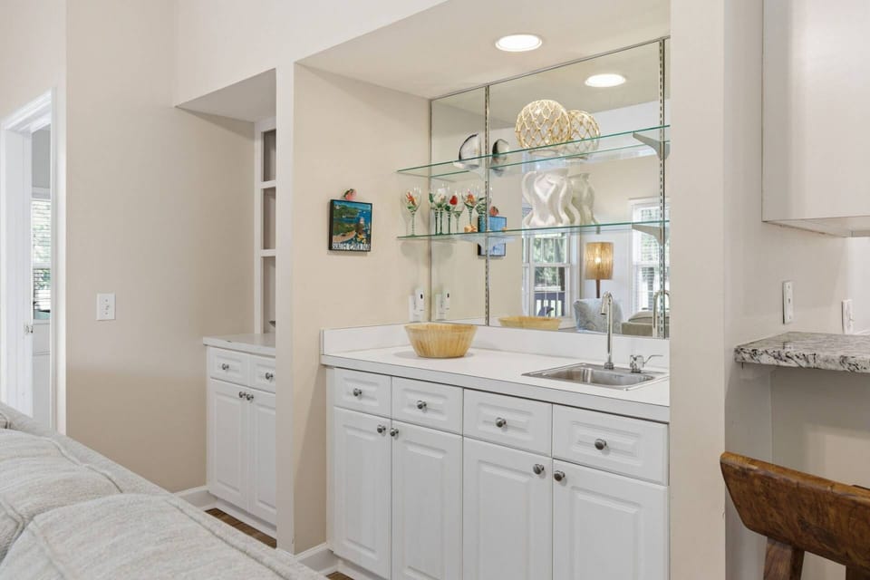 The wet bar in the living space