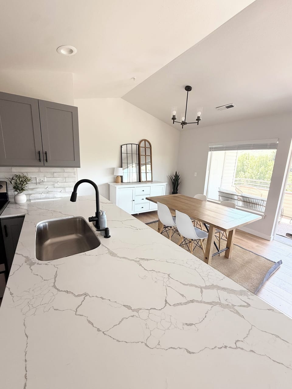 Dining Room with seating for (4) with (3) barstools at bar top