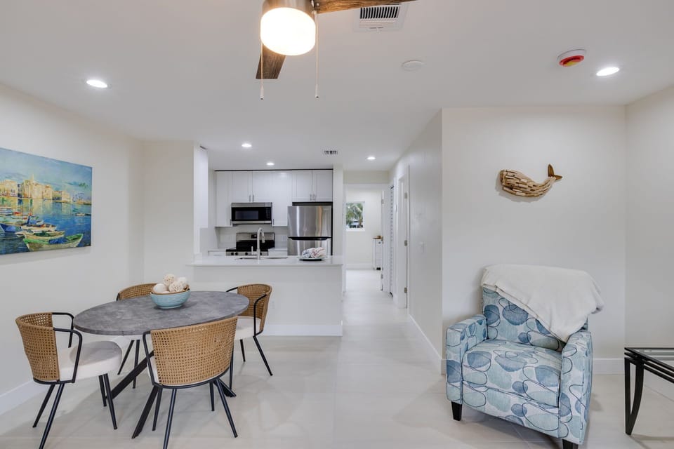 Gorgeous oversized living room, dining area with seating for four, and fully equipped kitchen