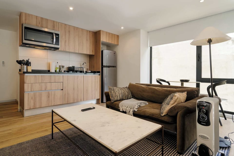 Modern lounge with a comfortable layout.