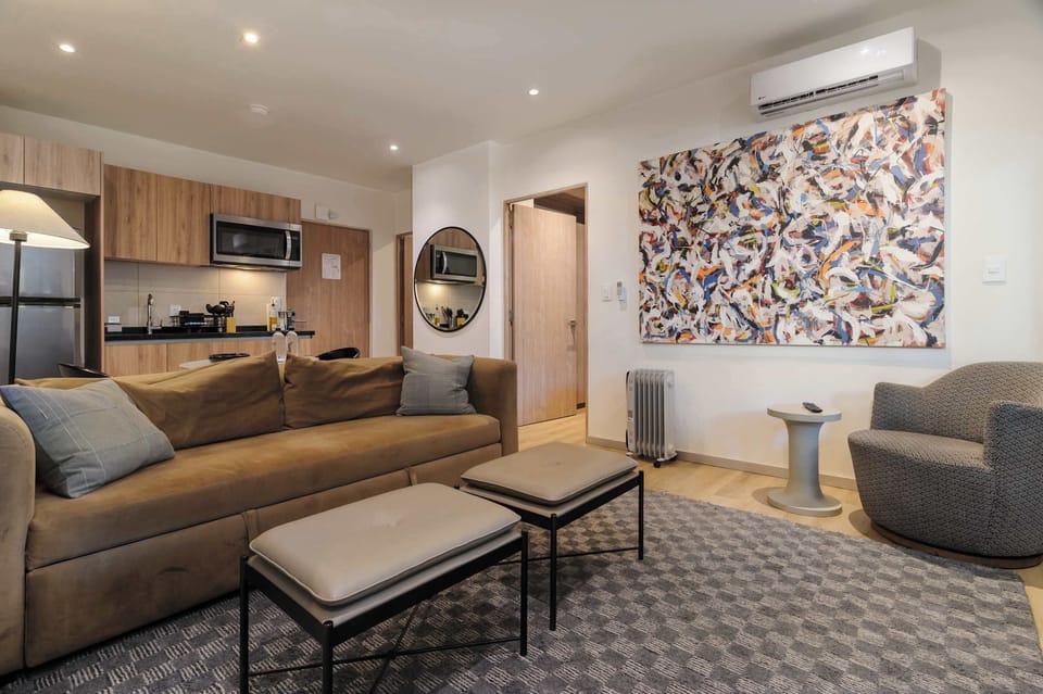 Relax in the comfortable living room.
