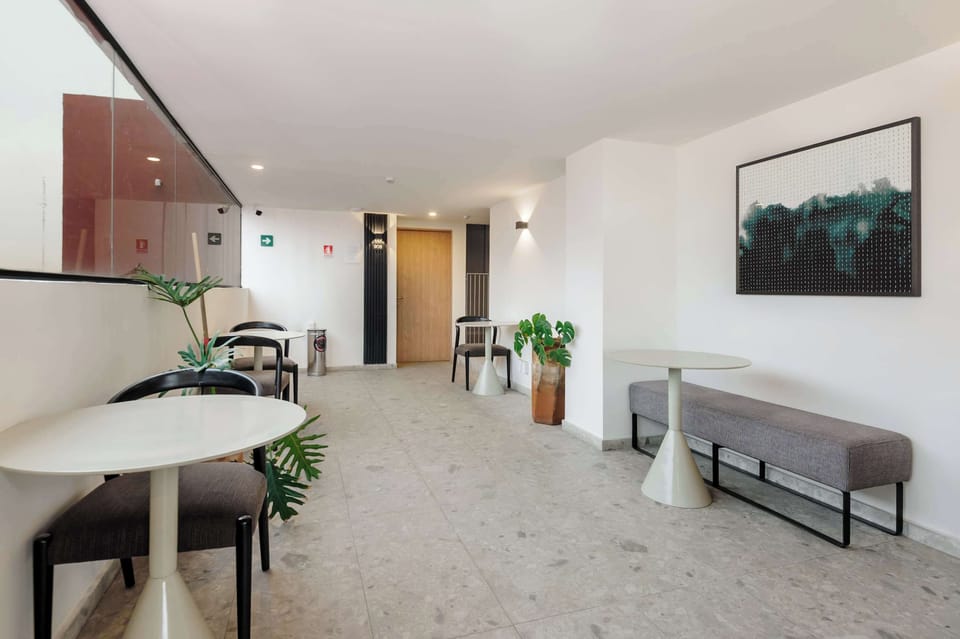 Comfortable coworking area ideal for remote work, study, or catching up on emails.