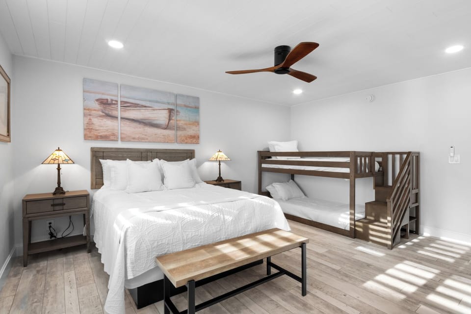 Guest bedroom features two double/full beds