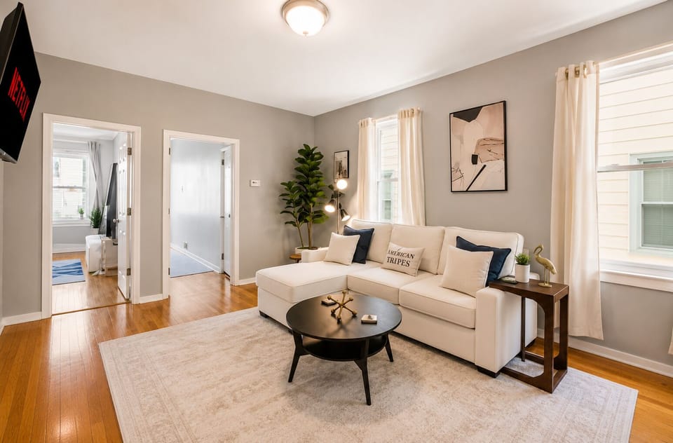 Bright and cozy living room perfect for relaxing and unwinding.