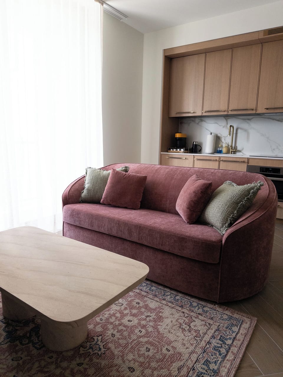 A warm, design-forward living space made for easy nights in.