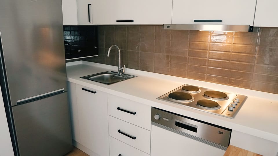 Apartment, 1 Bedroom, Garden View | Private kitchen | Full-size fridge, microwave, oven, dishwasher