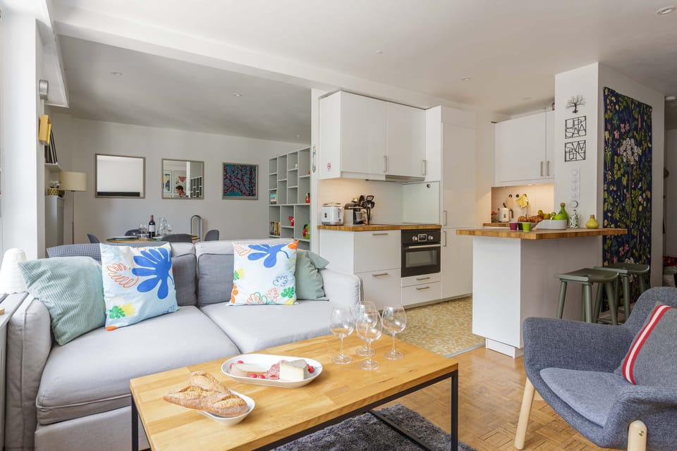 Comfortable sofa in living room