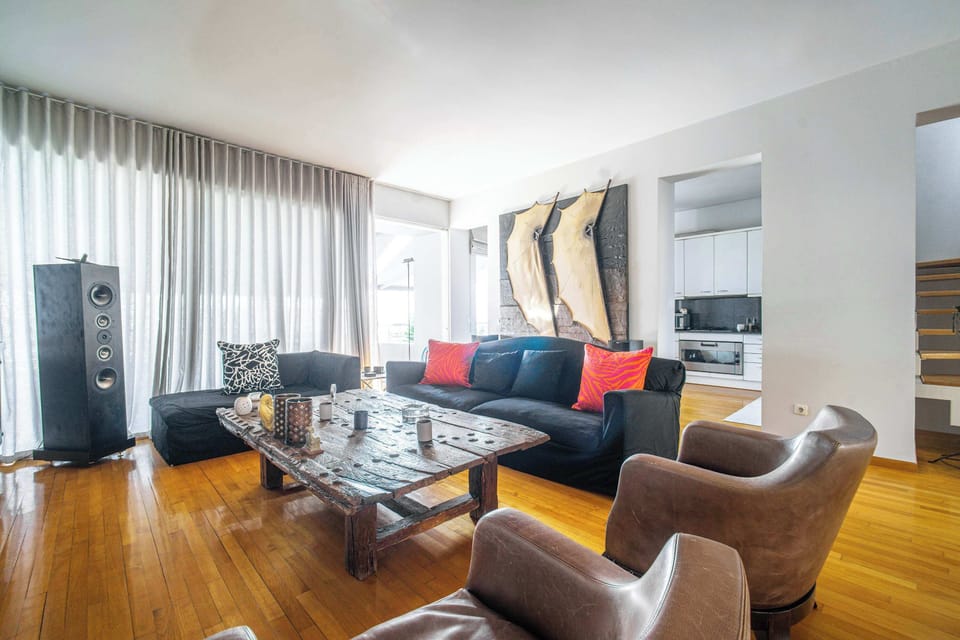 Contemporary Living Room with Designer Furnishings