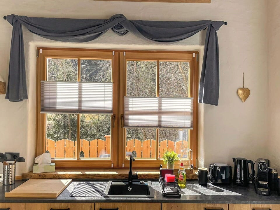 Interior Design, Window Covering, Window Treatment, Furniture, Home, Room, Wood Stain, Houseplant, Chair, Curtain