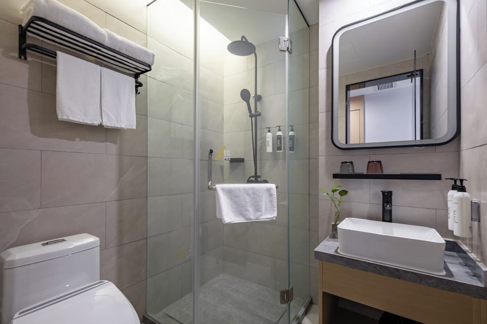 Comfort Double Room | Bathroom | Shower, free toiletries, hair dryer, towels