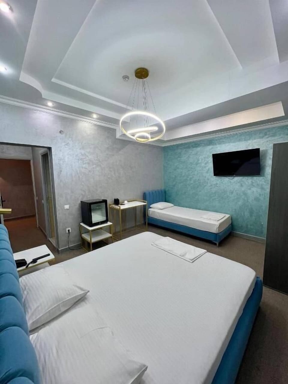 Blackout drapes, soundproofing, iron/ironing board (on request)