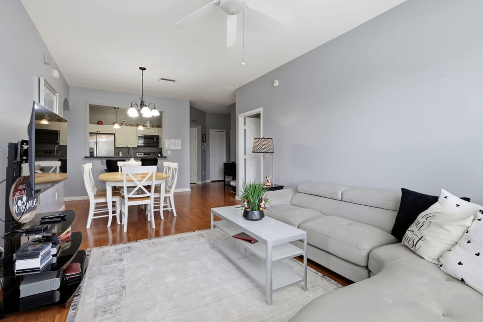 Relax after the parks with comfortable seating and a large TV