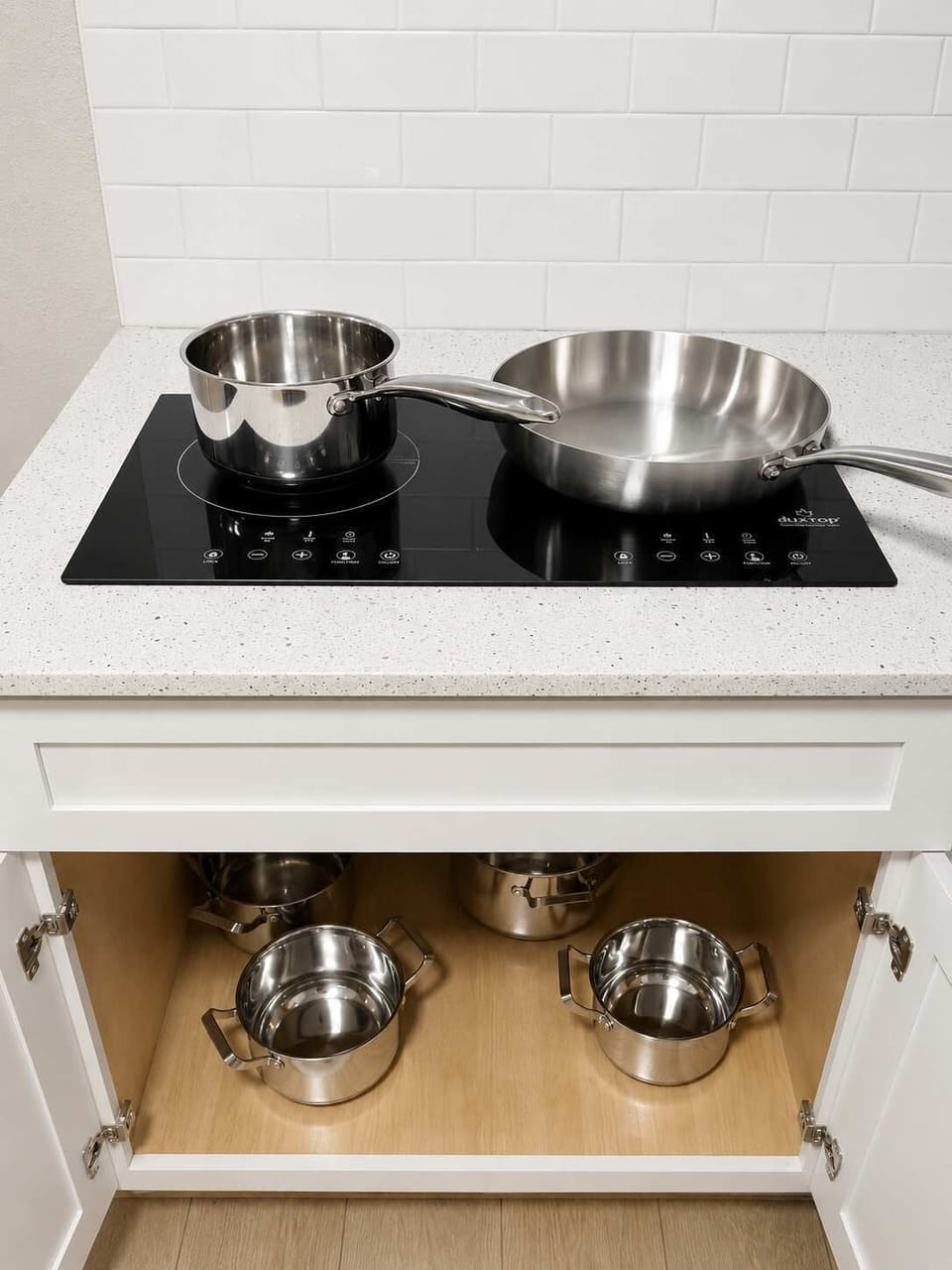 Induction cooktop with Stainless steel cookware