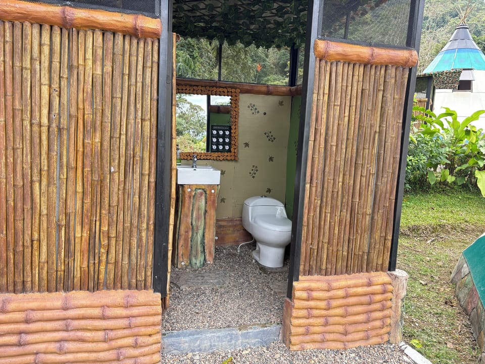 Double or Twin Room, Multiple Beds, Patio, Garden View | Bathroom | Shower, free toiletries, towels, soap