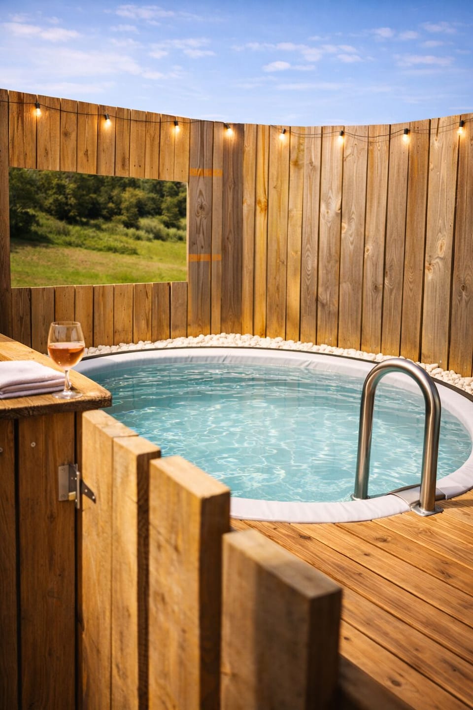 Outdoor spa tub