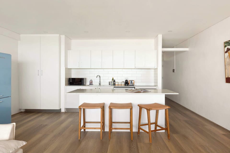Dining space and kitchen