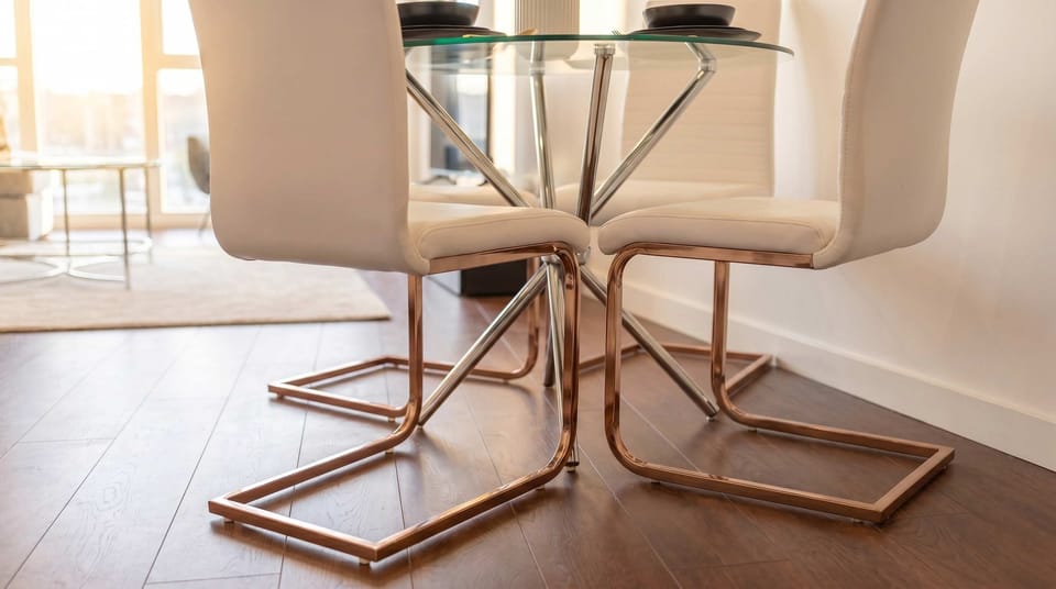 Dine in style with a chic, contemporary dining setup.