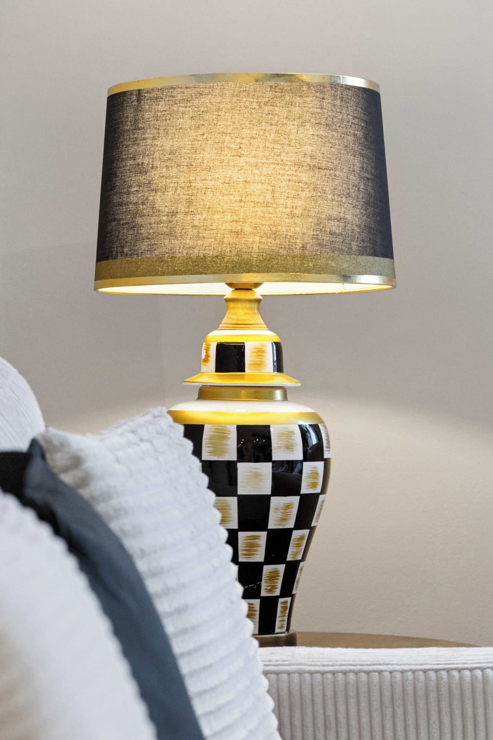 Soft side lighting creates a cozy ambiance in the living room.