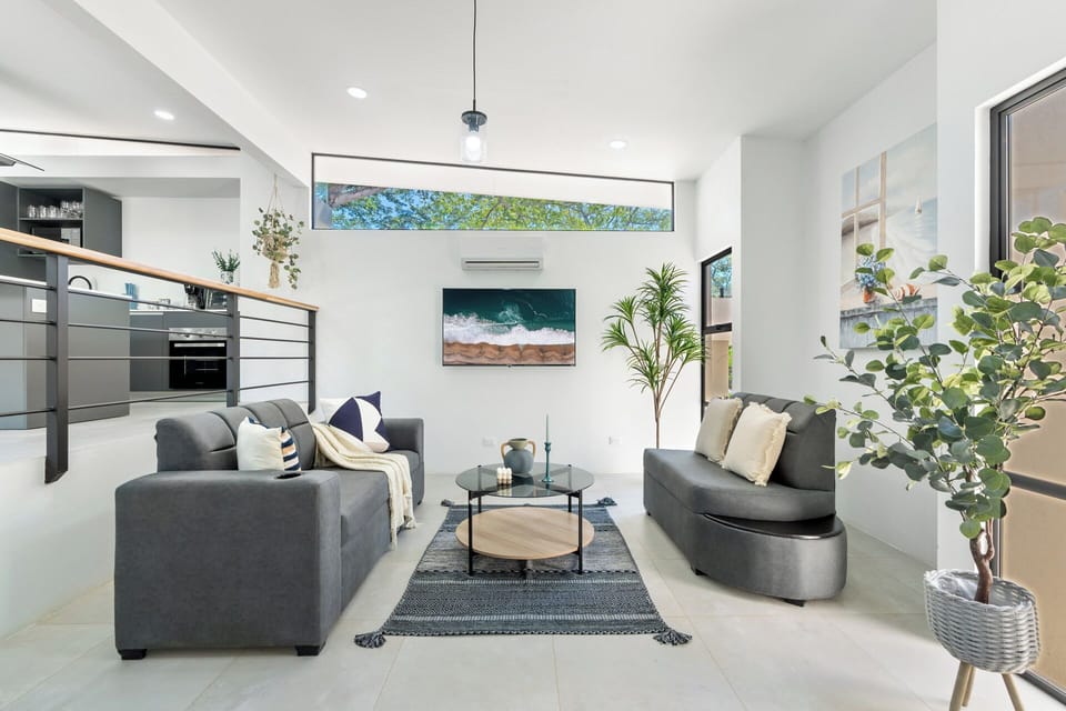 Comfortable living room for relaxing after a long day at the beach 