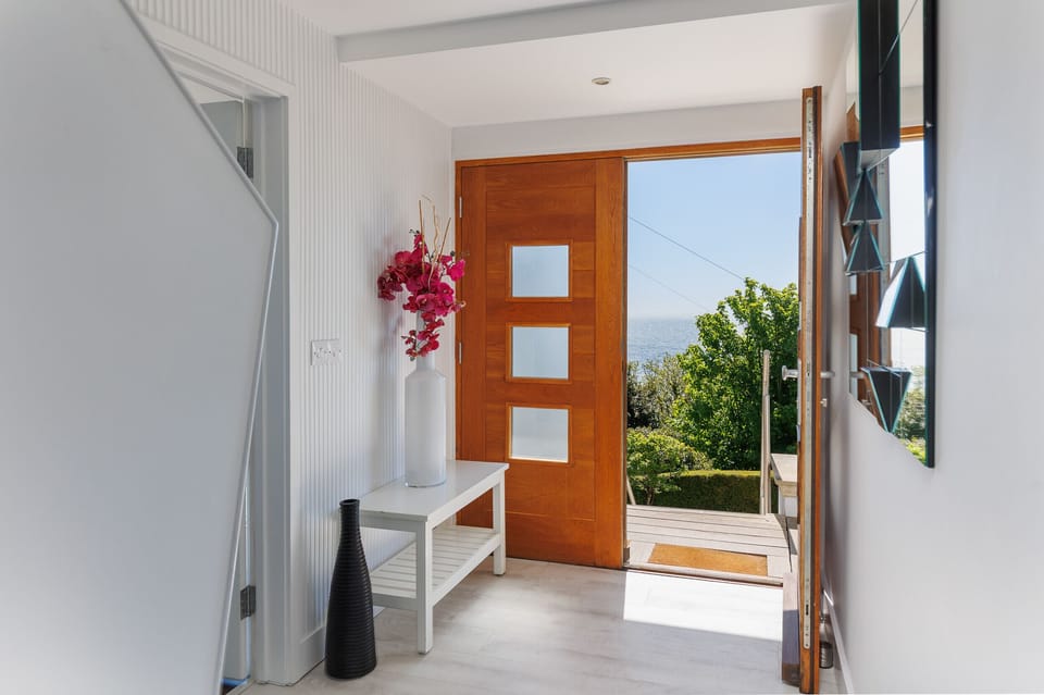 Entrance Door with Sea Views in Coastal Holiday Home