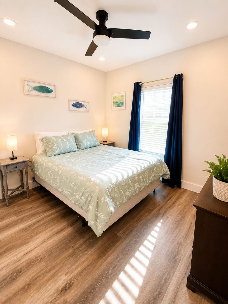 Comfortable Queen Bedroom with Natural Light