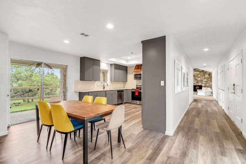 Down the hall is additional living space