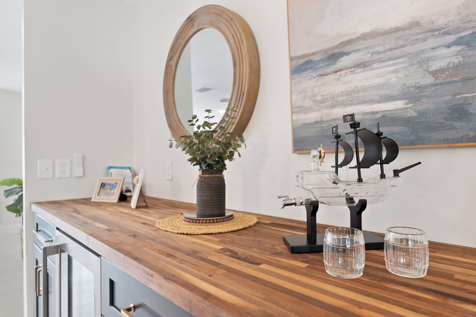 Dining room mini bar area!