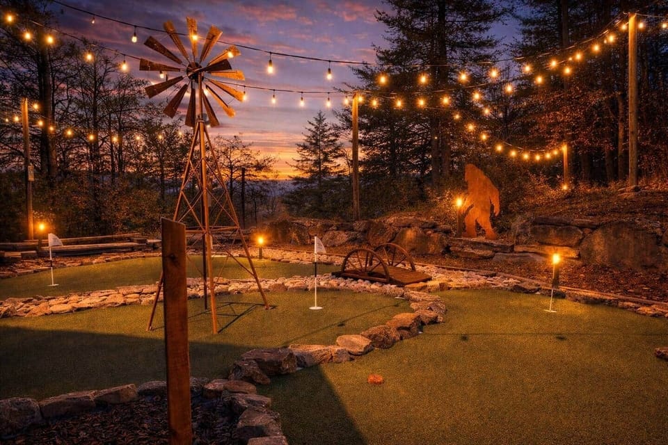 ⛳ Tee off on our custom 6-hole mountain-inspired mini golf course! 