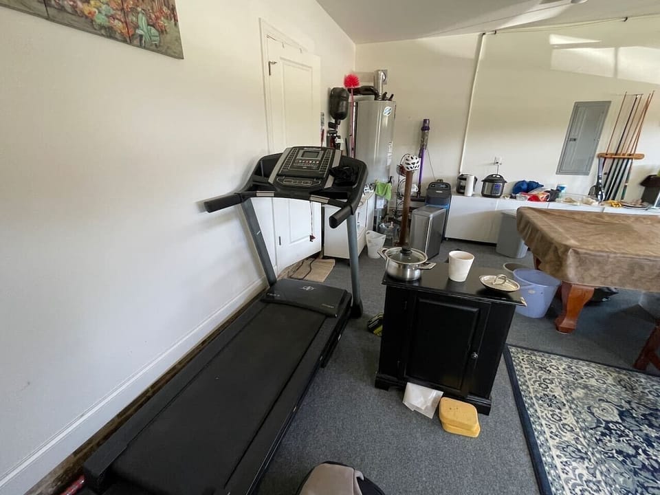 Exercise treadmill for use in the garage