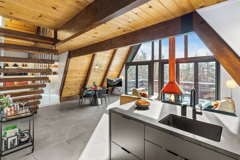 A kitchen with a view.


**back deck has been remodeled after this photo was taken**