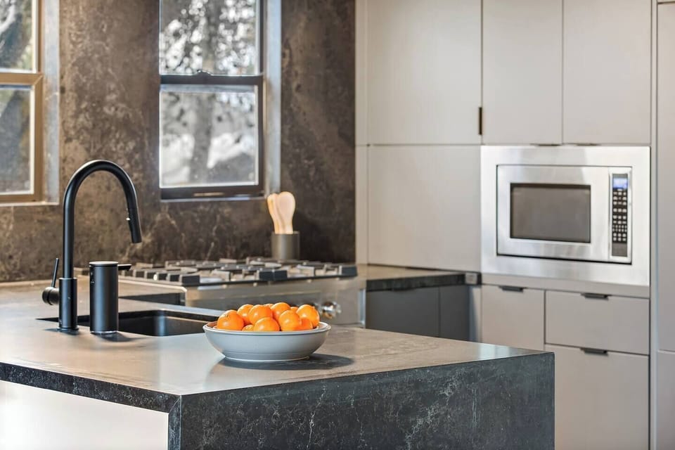 Expertly appointed chef's kitchen has everything you need to whip up your favorite meal.