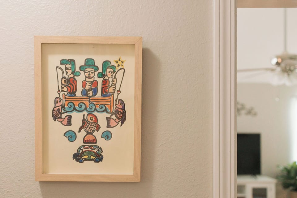 Local Art found throughout the home 