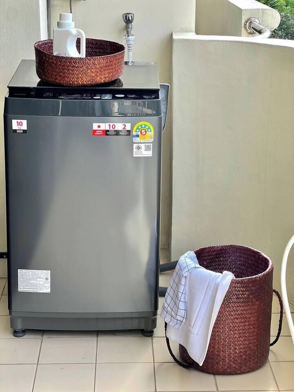 Staying long-term? No worries. You’ll have a washing machine and drying rack to keep your clothes fresh and smelling great. After all, everyone sweats in Bangkok!