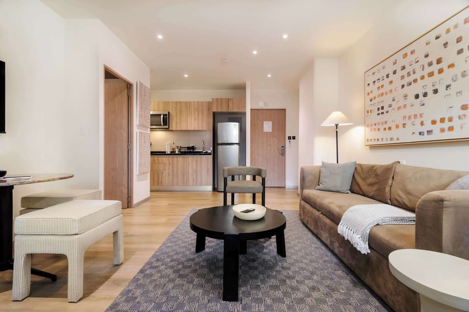 Inviting lounge with plenty of natural light.
