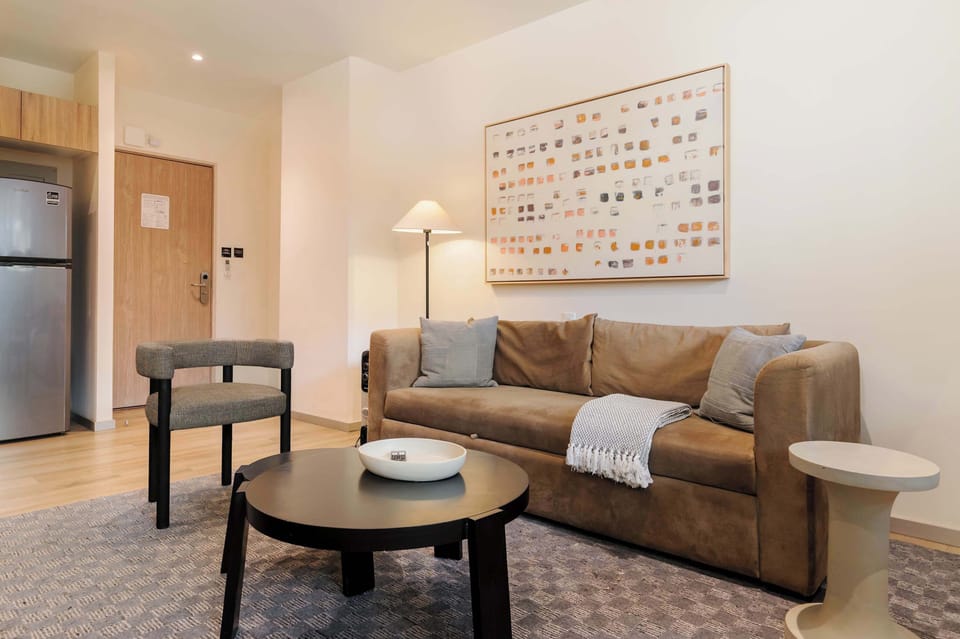 Inviting seating area to relax and recharge.
