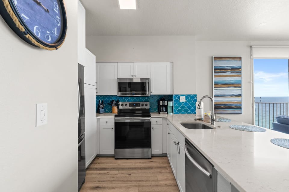 An eat‑in bar provides extra seating and a comfortable spot for casual dining.