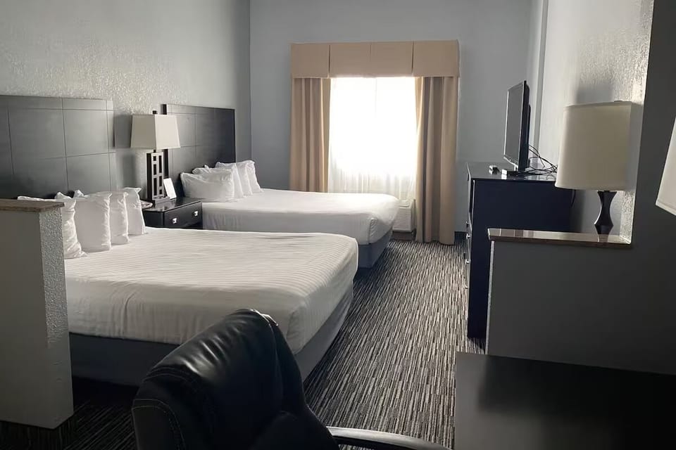 Spread out comfortably in a roomy double-bed layout.