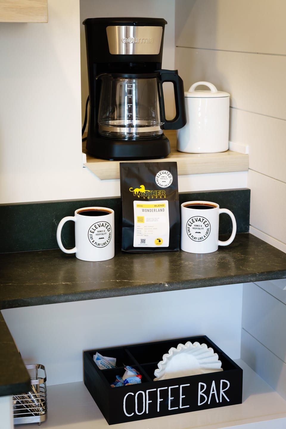 Welcome to Elevated! Enjoy a complimentary bag of Panther coffee roasted in Traverse City as a token of our hospitality. Start your stay with a taste of the extraordinary. Cheers to an