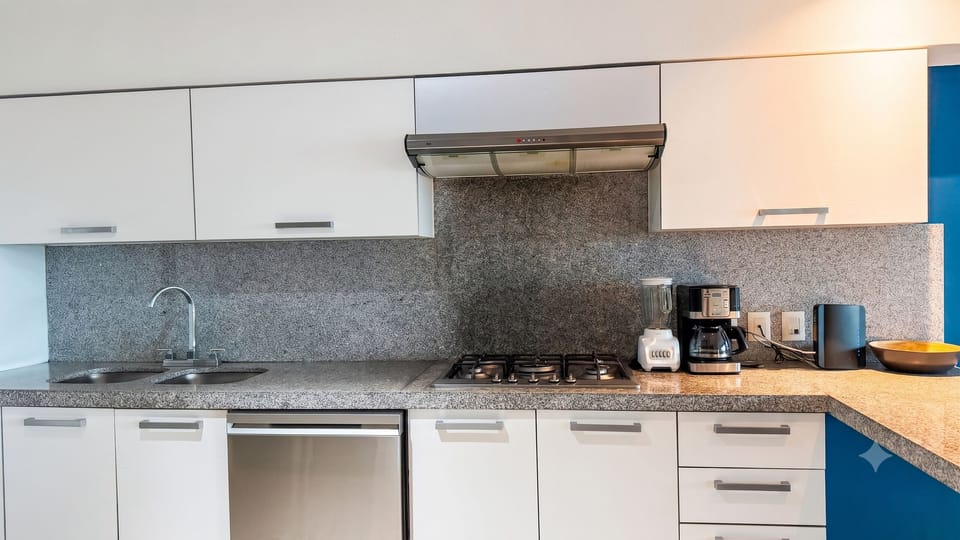 Family Apartment | Private kitchen | Fridge, microwave, oven, stovetop
