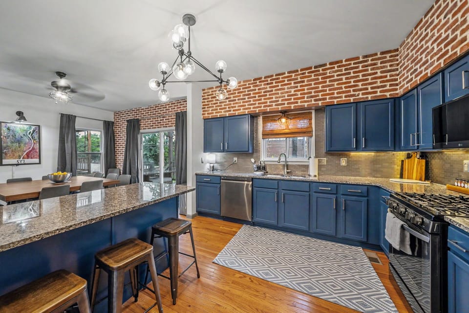 Fully equipped kitchen with everything needed for family meals and group gatherings.