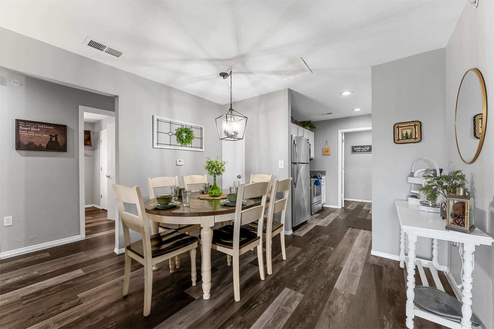 Make mealtime memories together at the dining table, seating 6​
