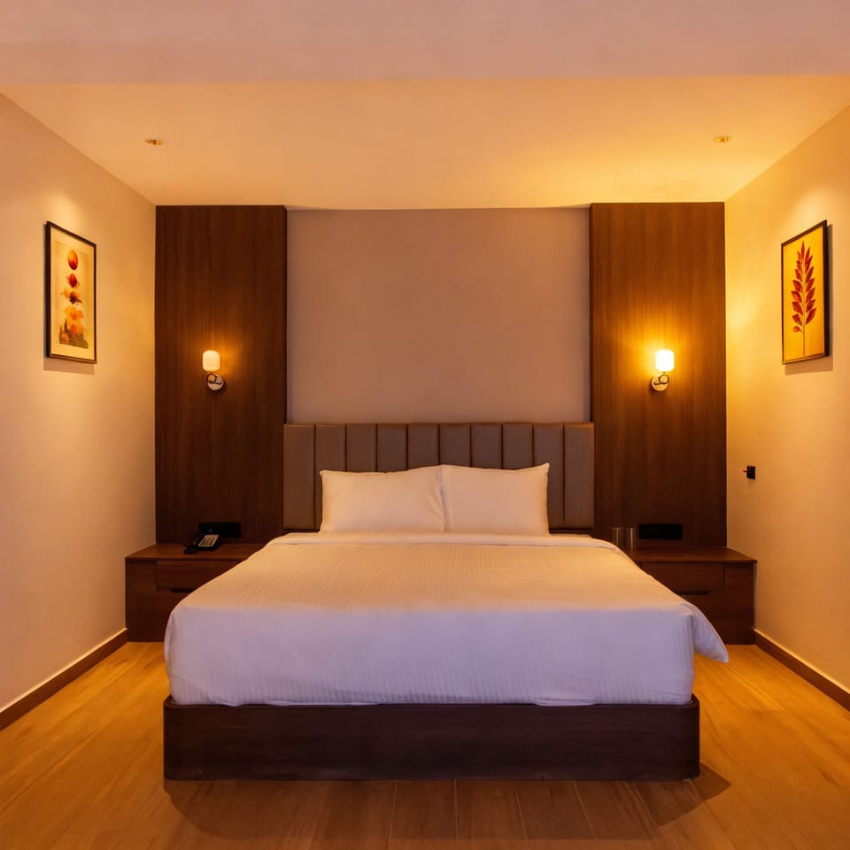 Deluxe Double Room, Garden View | In-room safe, desk, laptop workspace, iron/ironing board