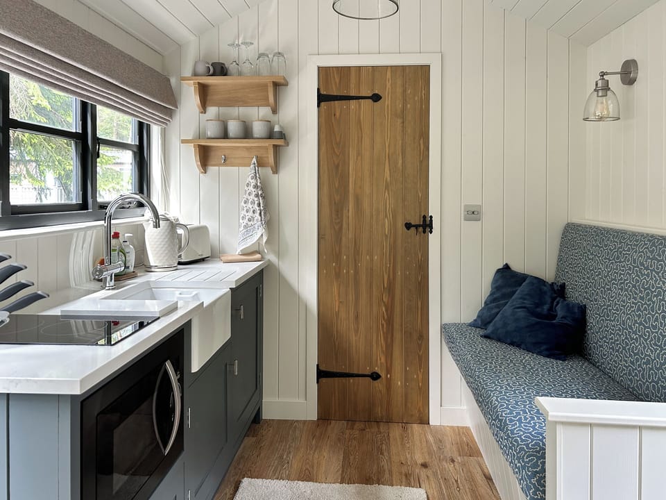 Open plan living space | Shepherds Hut - Cardale Escapes, Harrogate