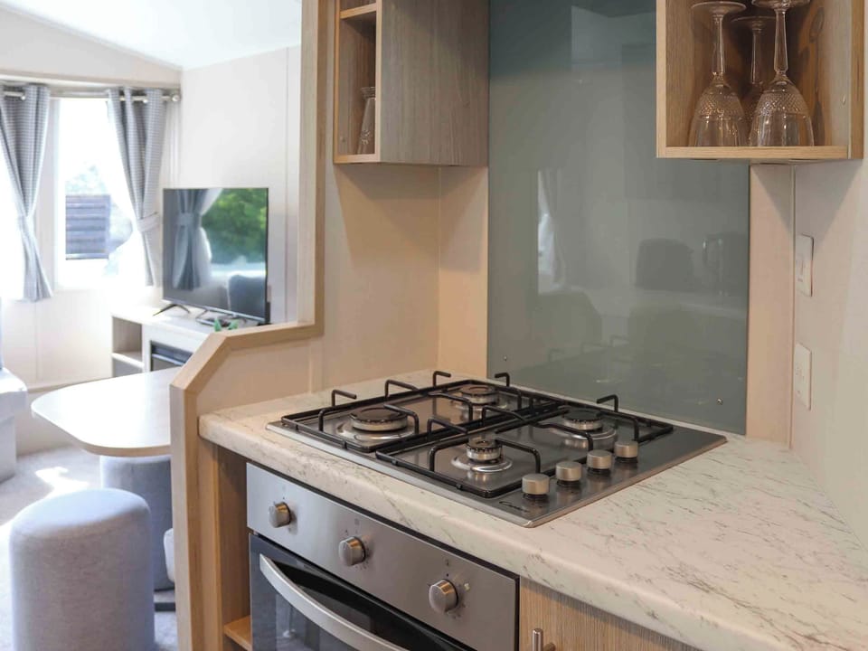 Kitchen | Sarnfaen Static - Sarn Faen Cottages, Tal-y-Bont, near Barmouth